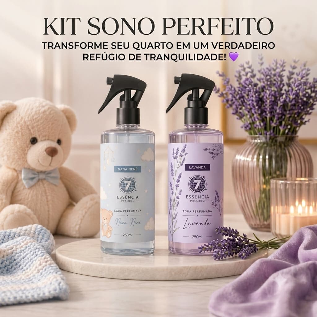 Kit Sono Perfeito Água Perfumada Premium Lavanda + Nana Nenê 250ml | BemEstar, Conforto, Relaxamento