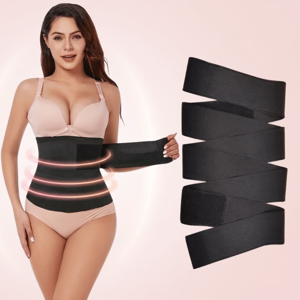 Cinta Modeladora Feminina Alta Compressão Abdominal 5m/3m Não Enrola Redutora De Medidas Pós Parto Ajustável Plus Size