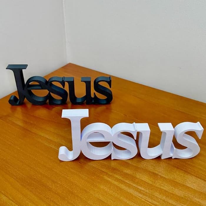 Enfeite Placa Decorativa JESUS Decoração Letreiro Sala Quarto Enfeite Mesa Religiosa Oração