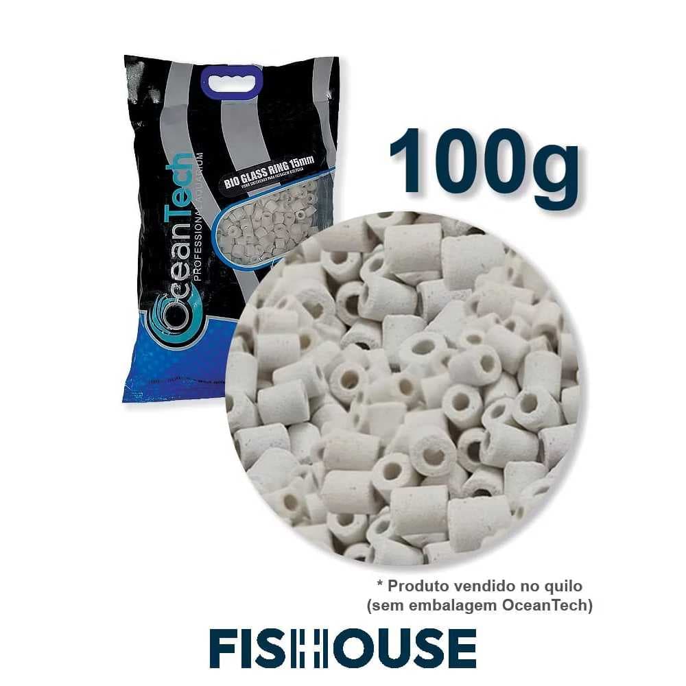 Mídia biológica - Bio Glass (100g -Granel) - OceanTech