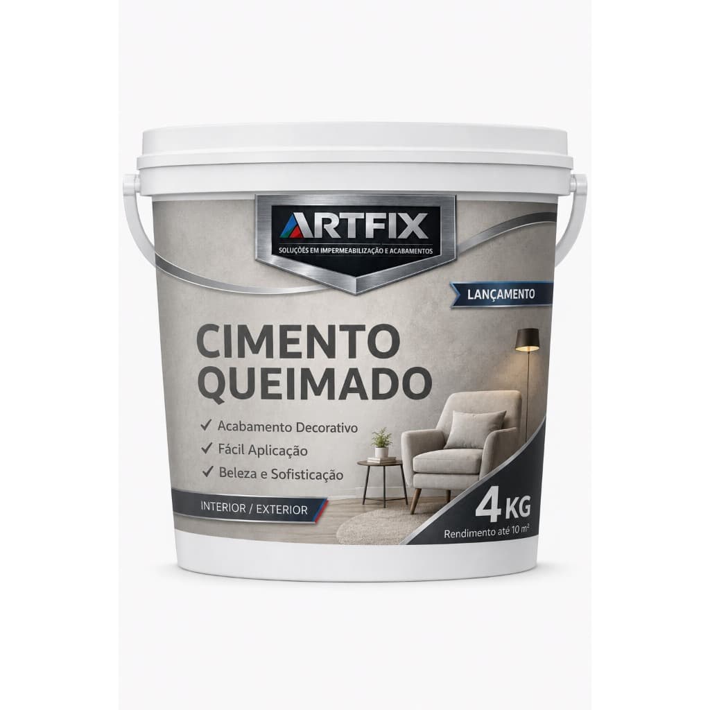 Efeito Cimento Queimado Rustico Revestimento 4kg - Cinza