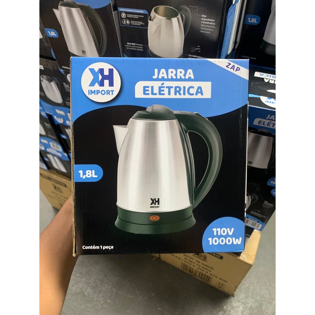 Chaleira Jarra Elétrica Térmica 1.8L Inox - Ferve Água Rápido, Moderna e Segura