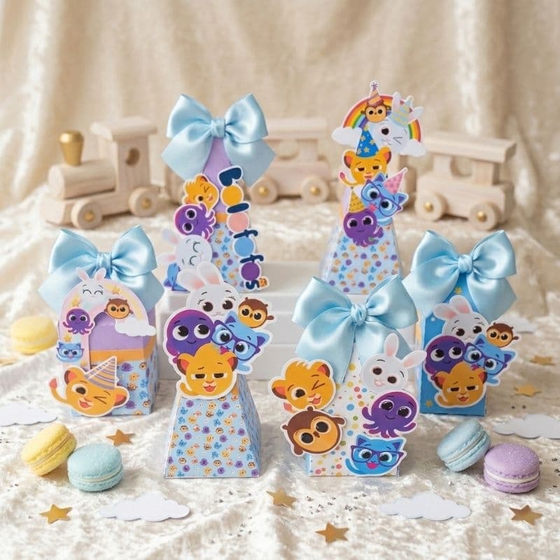 Kit Festa PEGUE E MONTE BOLOFOFOS | Caixinhas Personalizadas | Lembrancinha Infantil + Decoração