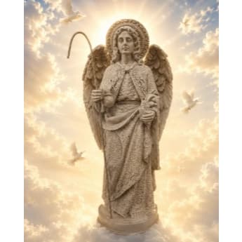 Escultura Em Resina Imagem Arcanjo São Rafael 21cm Religioso Para Decorar