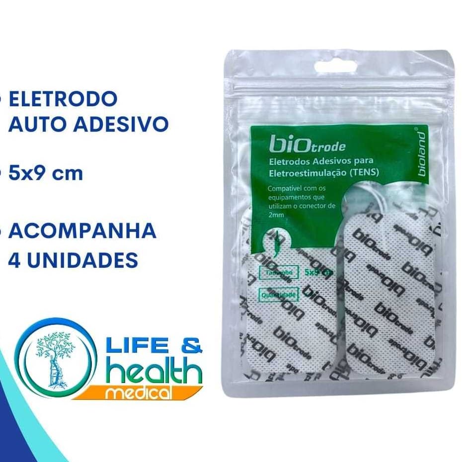 Eletrodo Autoadesivo bioland Fisioterapia Massageador 5x9 cm Tens Fes