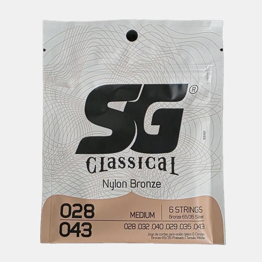 Corda SG 028 Nylon Bronze 65/35 sem Bolinha Tensão Média Encordoamento para Violão