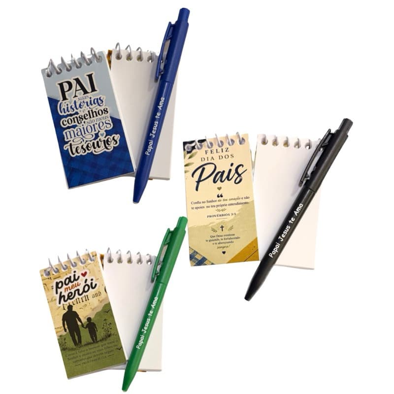 Kit caderneta mini com caneta Dia dos pais-20 kits- Presente para pai