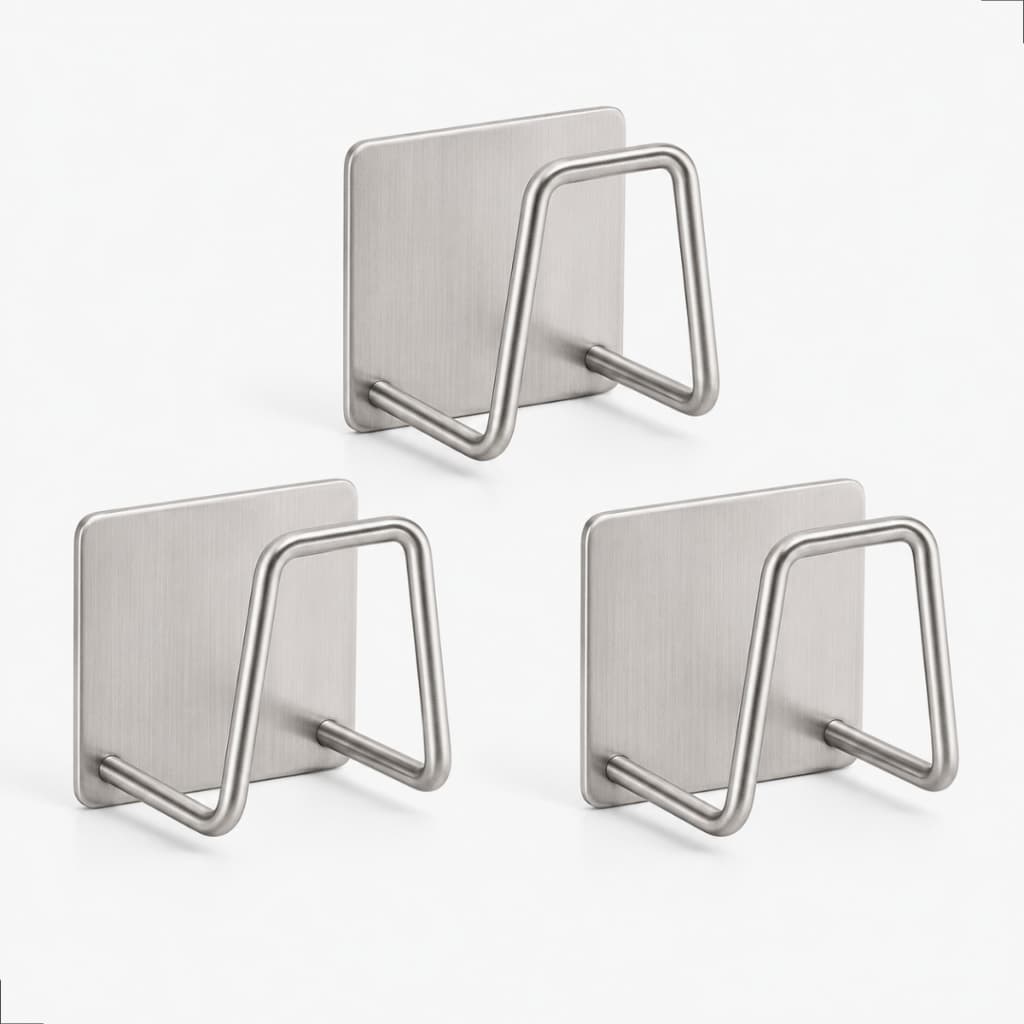 Kit 3 Suporte Porta Esponja Bucha Pia Inox Cozinha Organizador Adesivo Sem Furo