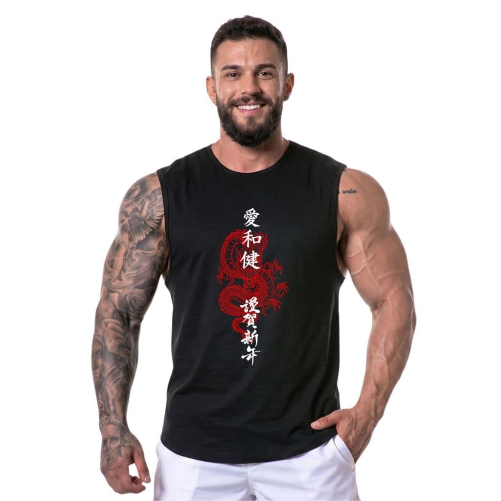Regata Academia Masculina Dragão 221 Frente Machão Oversized