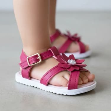 Sandalia Rasteira Infantil Feminina Menina Flor Festa Batizado Bebe Moda Sapato