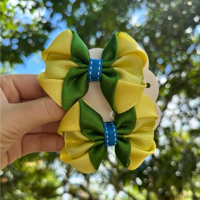 kit com lacos da copa 4 unidades de laços verde e amarelo laços do Brasil