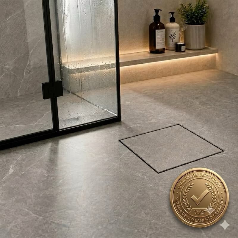 Ralo Oculto 10x10 Invisível Sifonado inteligente - Seca piso/Porcelanato com tela