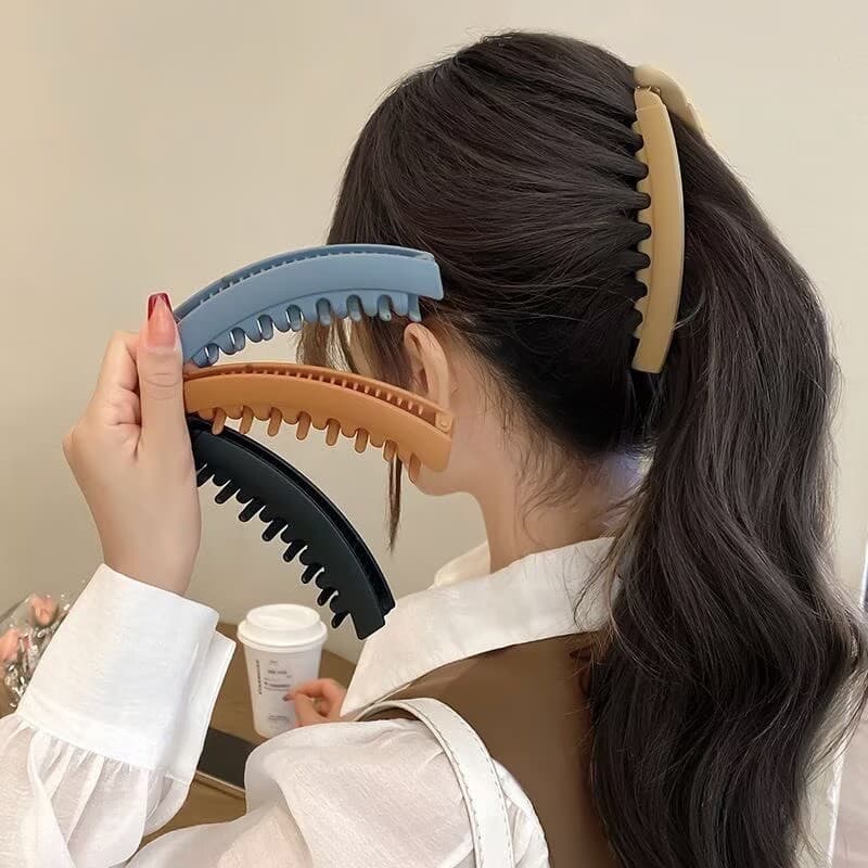 Presilha Banana Prendedor de Cabelo Resistente Não Solta Ideal para Rabo de Cavalo Alto 12cm