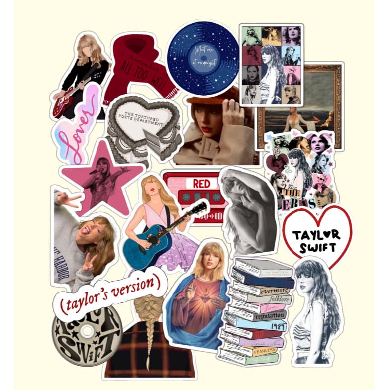 Kit Adesivos Variados Taylor Swift Para Colagem Kindle Journal Scrapbook Agenda Notebook