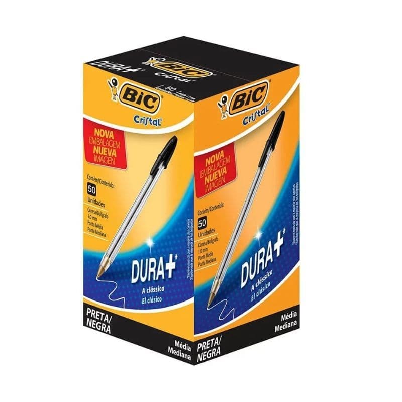 Canetas Bic Esferográfica Cristal 1.0mm Preto I Material Escolar
