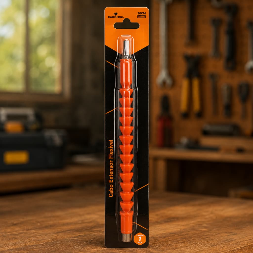 Cabo Extensor Flexível 30cm Laranja Adaptador para Furadeira Bits