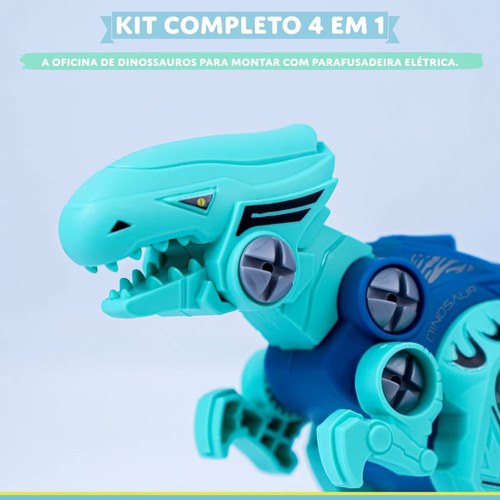 Produto: Oficina de Dinossauros 4 em 1 Kit de Montar com Parafusadeira Elétrica STEM