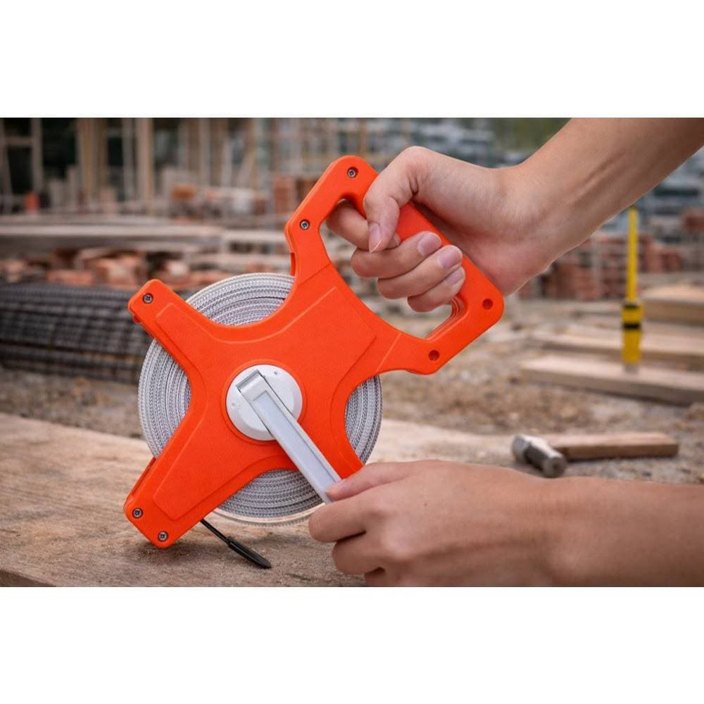 fita métrica com manivela trena 30M laranja fita de medição fibra de vidro construção  profissional