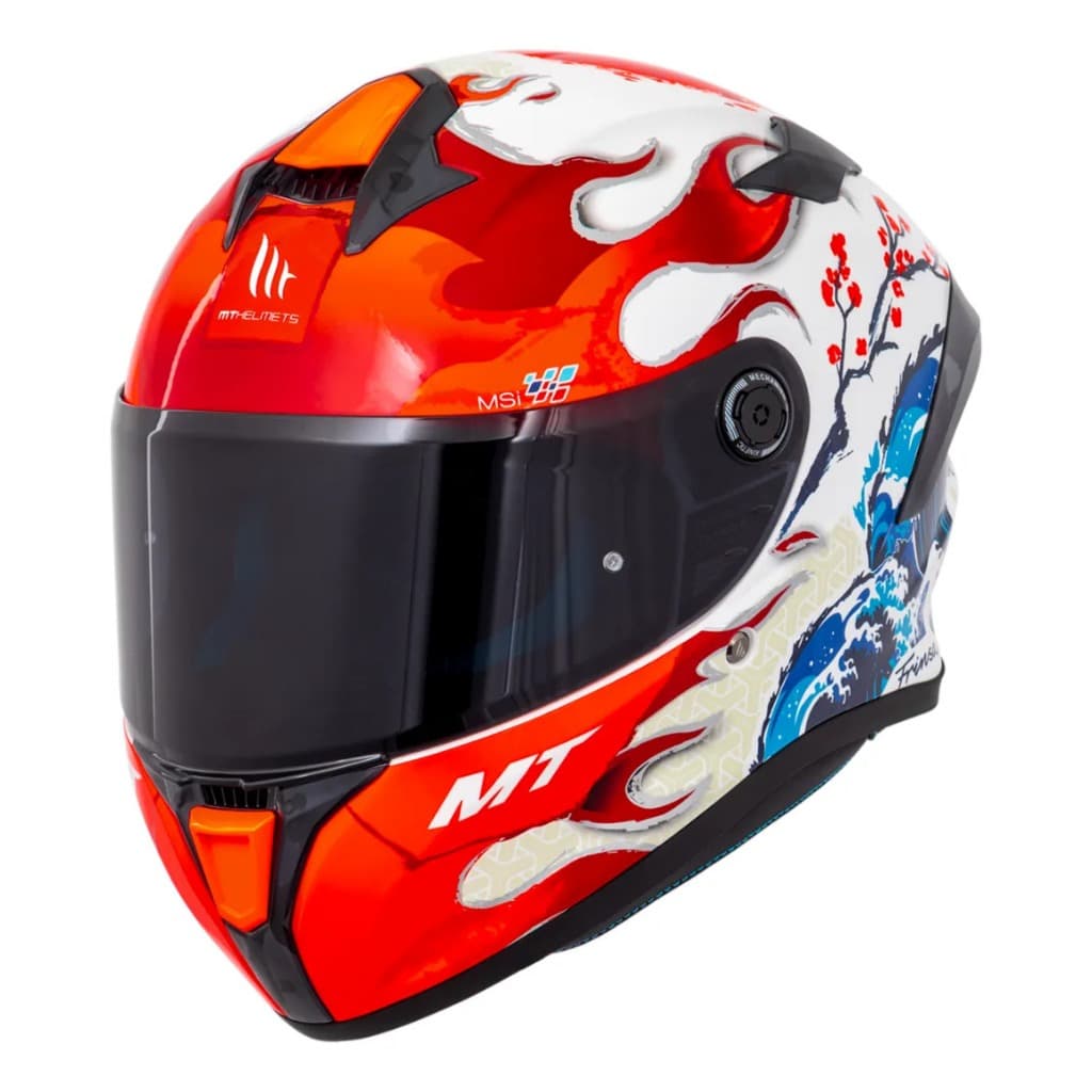 Capacete MT Helmets Targo S Ryusei Yamanaka 2025 A5 Gloss Brilho Fechado Esportivo