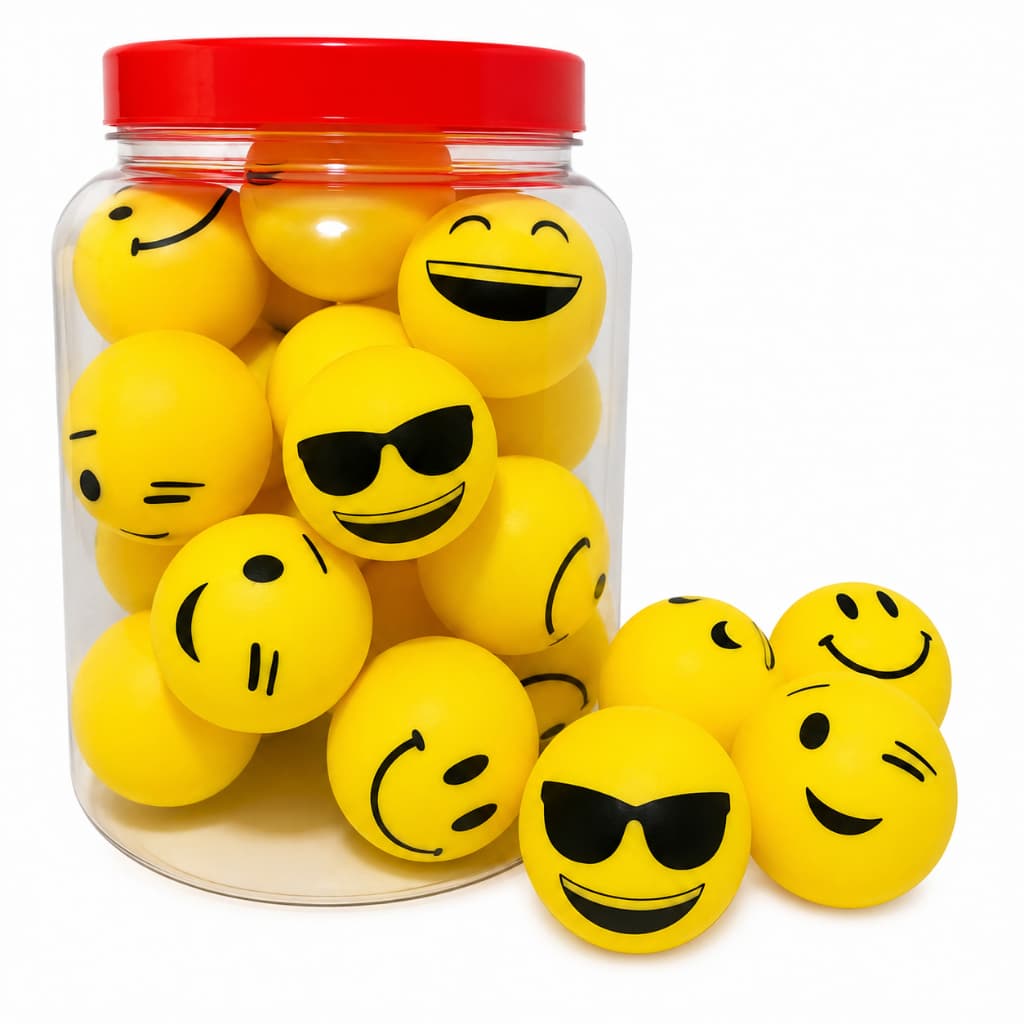 KIT 17 Brinquedo Pet BOLINHA LISA Com Estampa EMOJI + POTE.