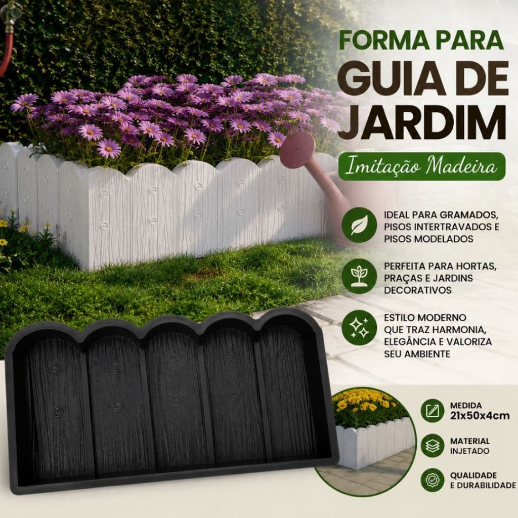 Forma Para Guia De Jardim Cerca Imitação Madeira