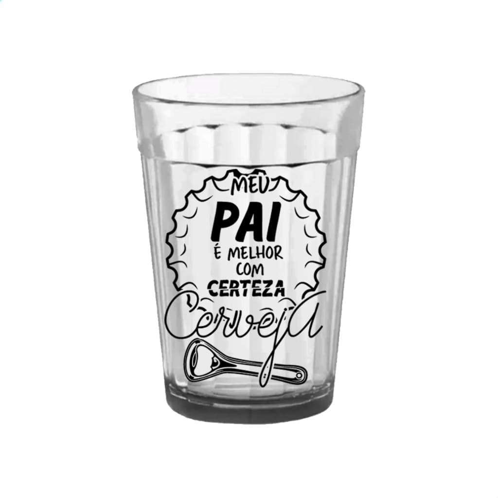 Kit Jogo De Copo Americano 190ml De Vidro Decorado Pai Papai Presente