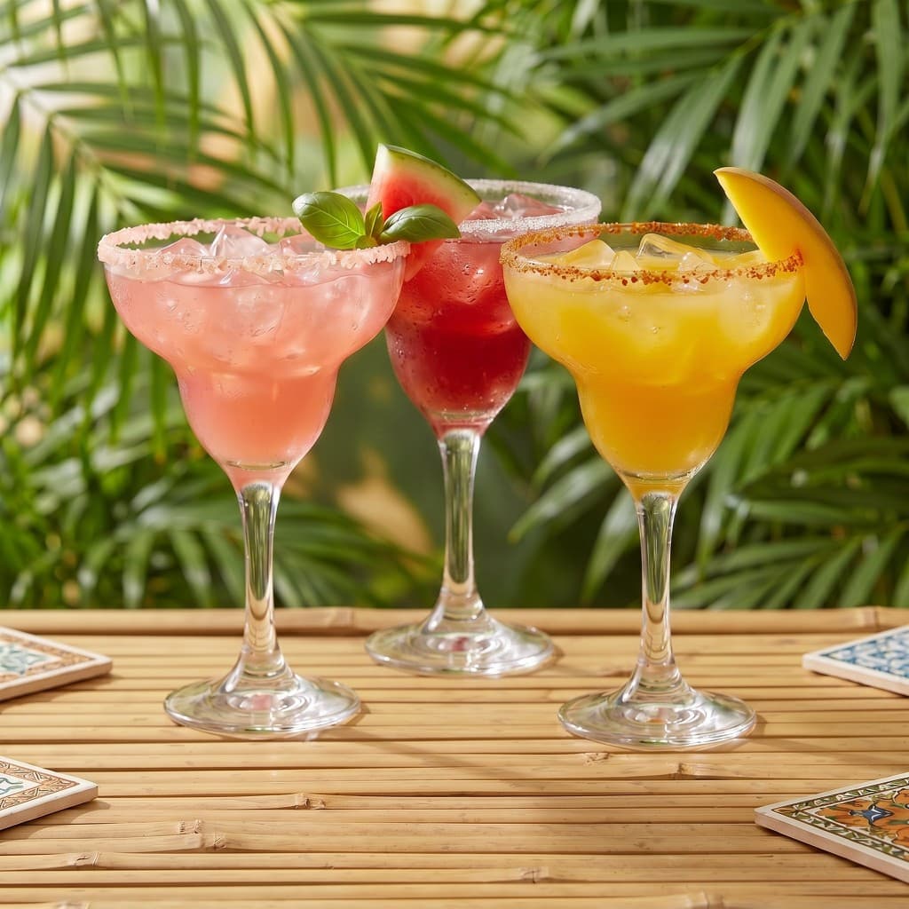 Kit 3 Taças Margarita 335ml Vidro para Drinks Coquetel Sorvete Gin Presente Casa Decoração Cozinha