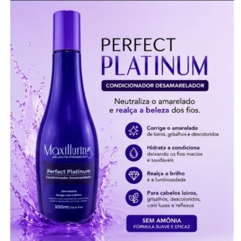Condicionador Desamarelador 300ml Maxluring Perfect Platinum Seleção Premium
