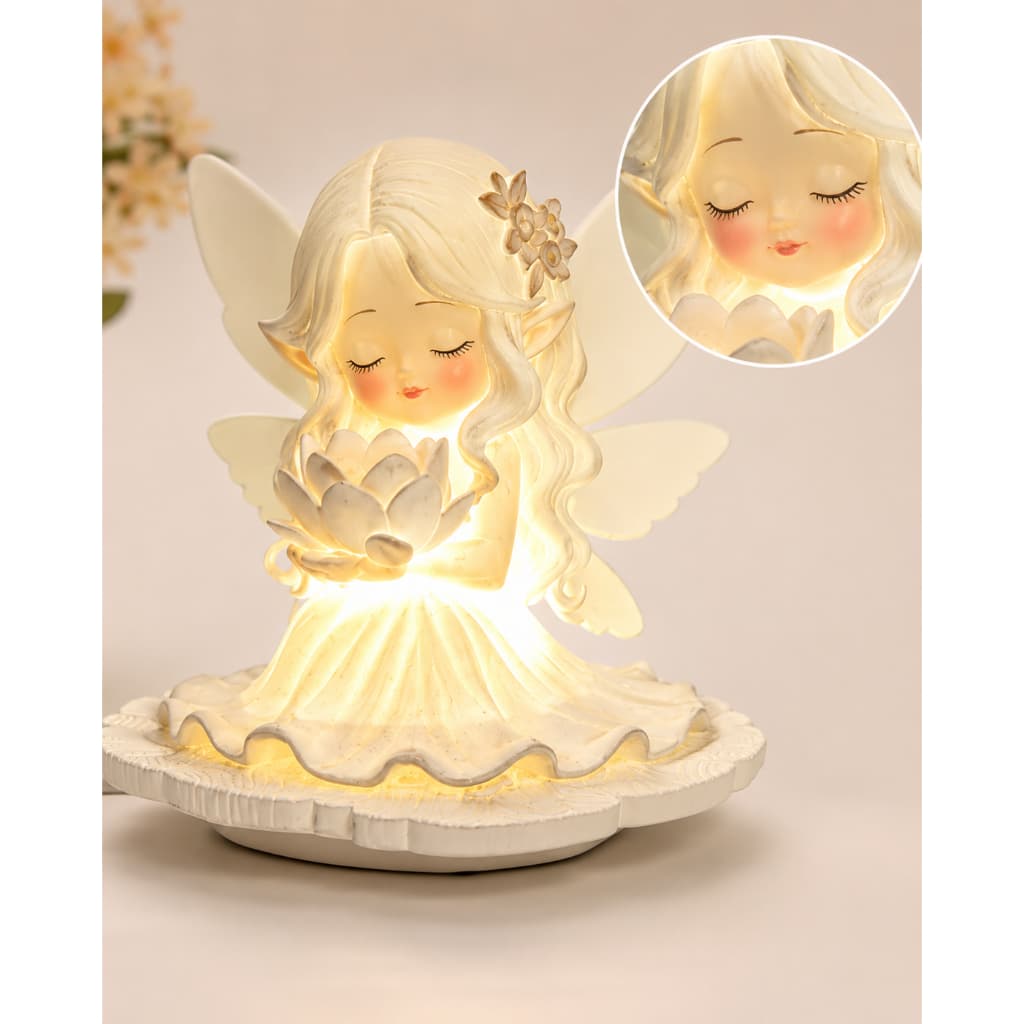 Luminária Infantil Fada LED USB 3 Tons Luz Noturna Abajur Quarto Bebê Menina
