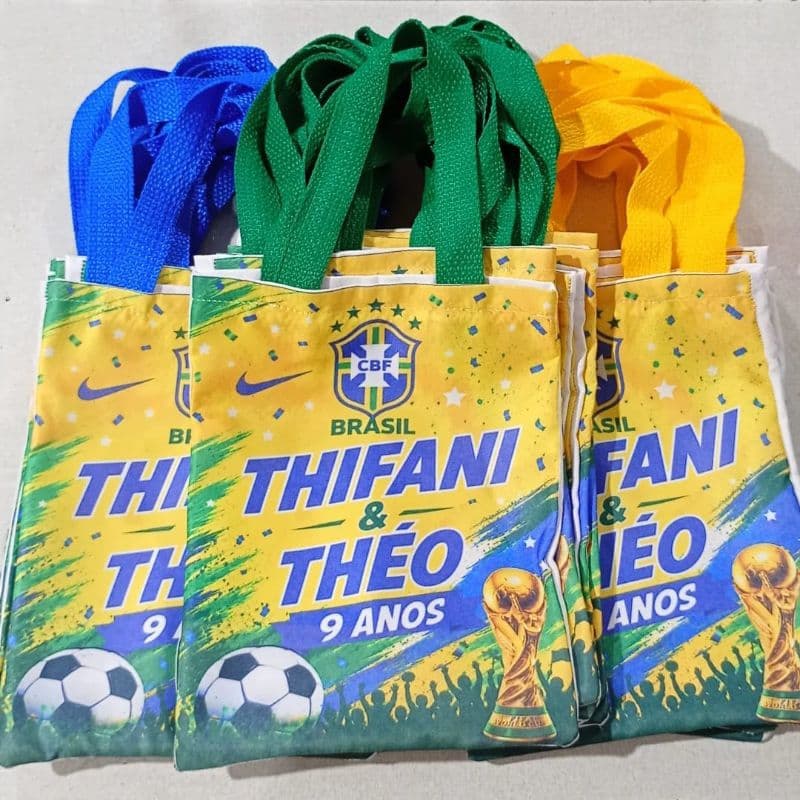Bolsinhas Personalizadas 20x25 Design Versátil Aniversário Infantil Bolsa Ecobag de Tecido