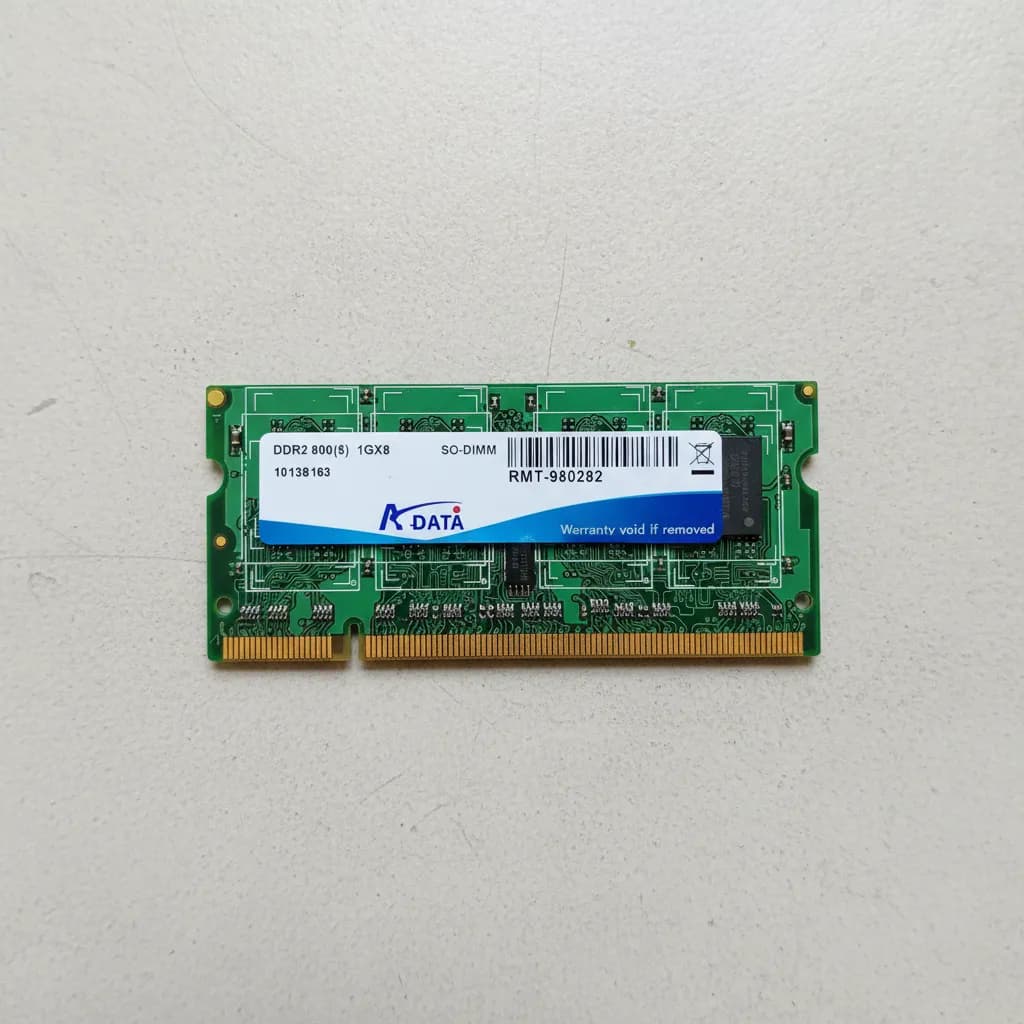 Memória RAM Original AData 1 GB DDR2 PC2-6400S 800 MHz para Notebook Laptop All-In-One PC