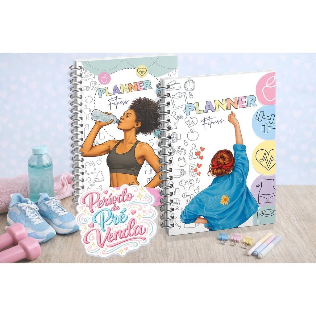 Planner Fitness Completo -  268 Páginas Controle Hábitos Dieta Treino Metas Saúde