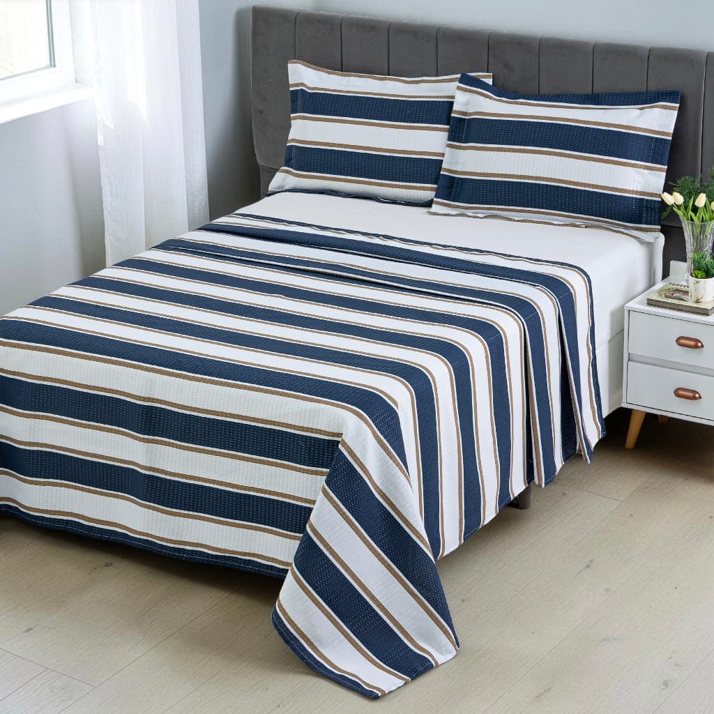 Colcha Cobre Leito King Piquet 3 Peças Várias Estampas Toque Macio Algodão