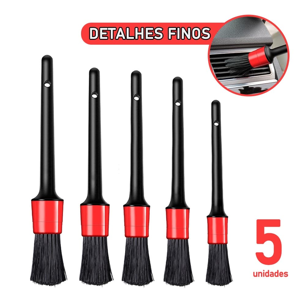 5pcs Escovas de Limpeza Automotiva - Design Suspenso, Fácil de Guardar, Para Carros e Motos