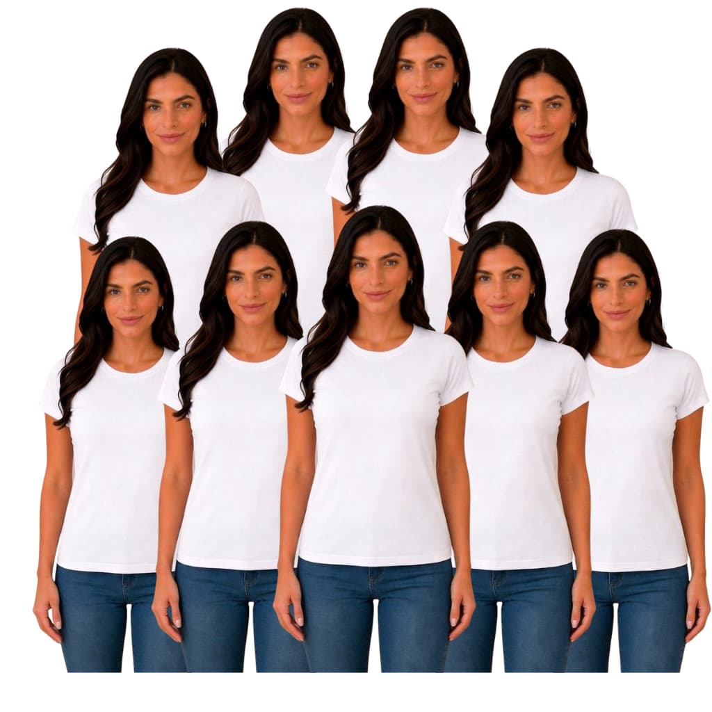 Kit Com 9 Blusinhas Femininas Casual Manga Curta Confortável Casual
