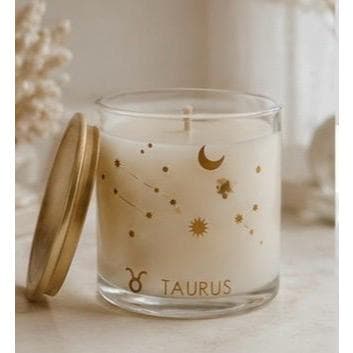 Vela Aromática 180g Cera de Coco | Presente Signo Touro | Coleção Zodíaco Lumelis