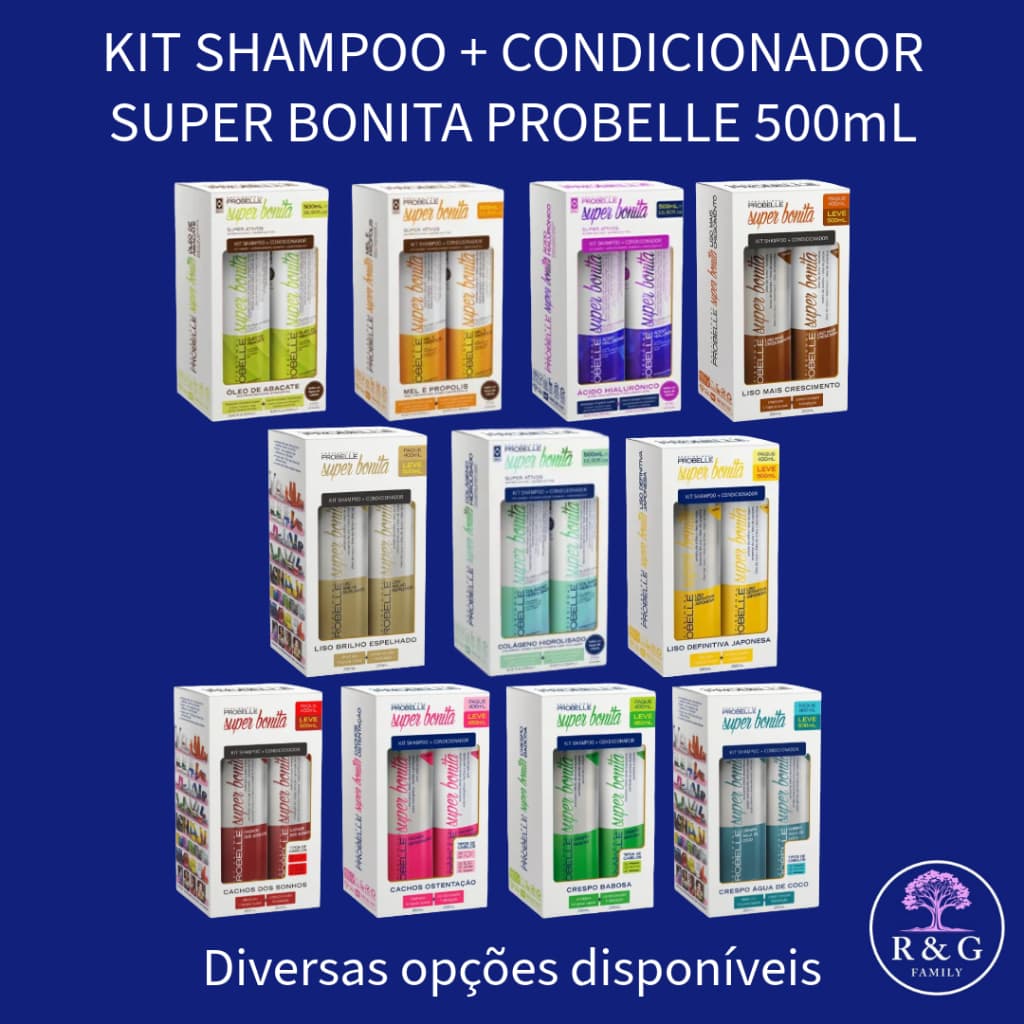 KIT SHAMPOO + CONDICIONADOR SUPER BONITA PROBELLE 500mL