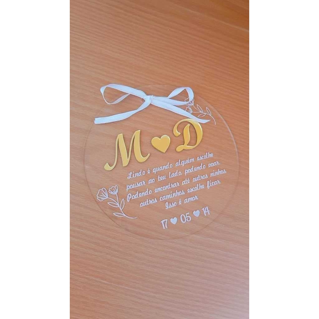 PORTA ALIANÇA PERSONALIZADO EM ACRILICO - ELEGANCIA PARA O SEU GRANDE DIA
