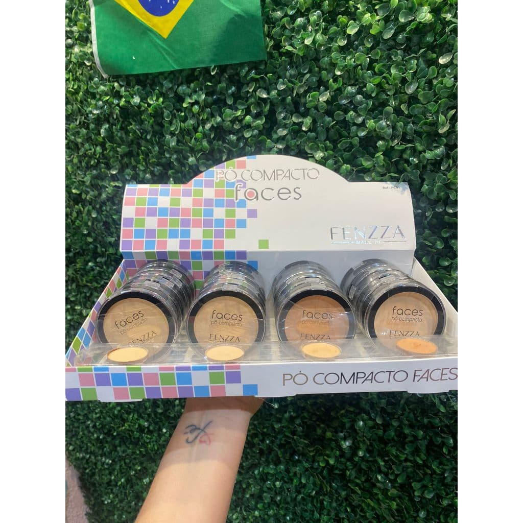 Pó compacto faces fenzza 12g cobertura natural cor 01 ao 04