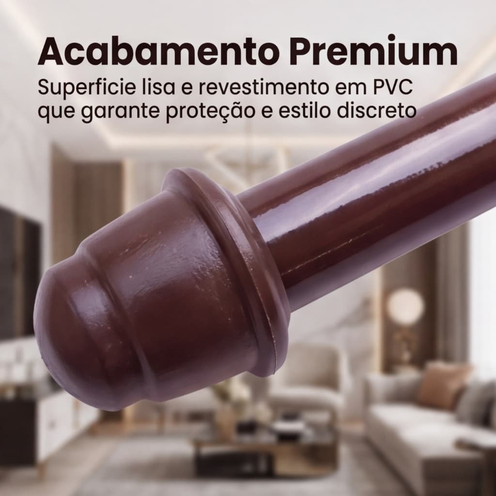 Kit Varão Simples Para Cortina 1 metro 19mm Cores Diversas