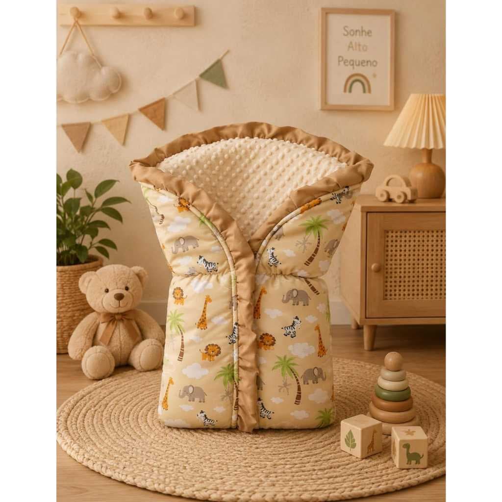 Saco de bebe para dormir Casulo para bebe quentinho forrado pipoquinha