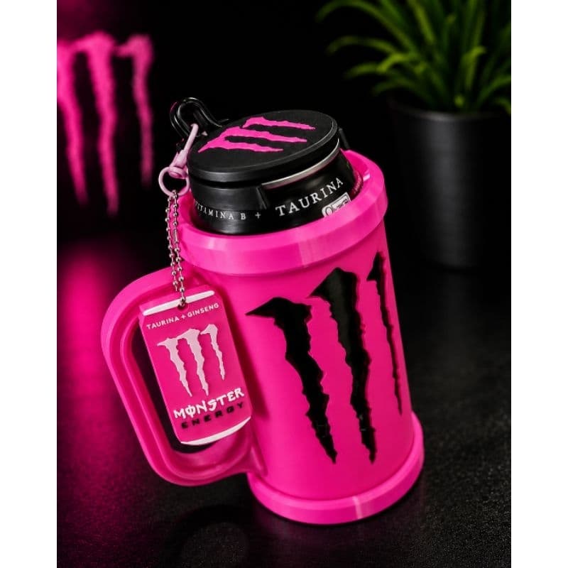 Copo Suporte Lata Monster /Kit 3 peças/ Suporte para lata Energético-Tampa e Abridor chaveiro