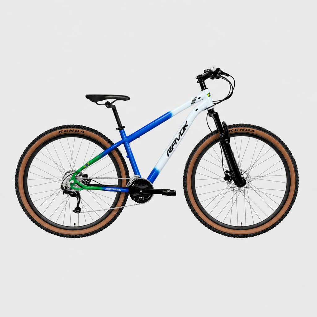 Bicicleta Aro 29 Ravok BR 12v Freio Hidráulico Cubo Alumínio K7 Suspensão Trava