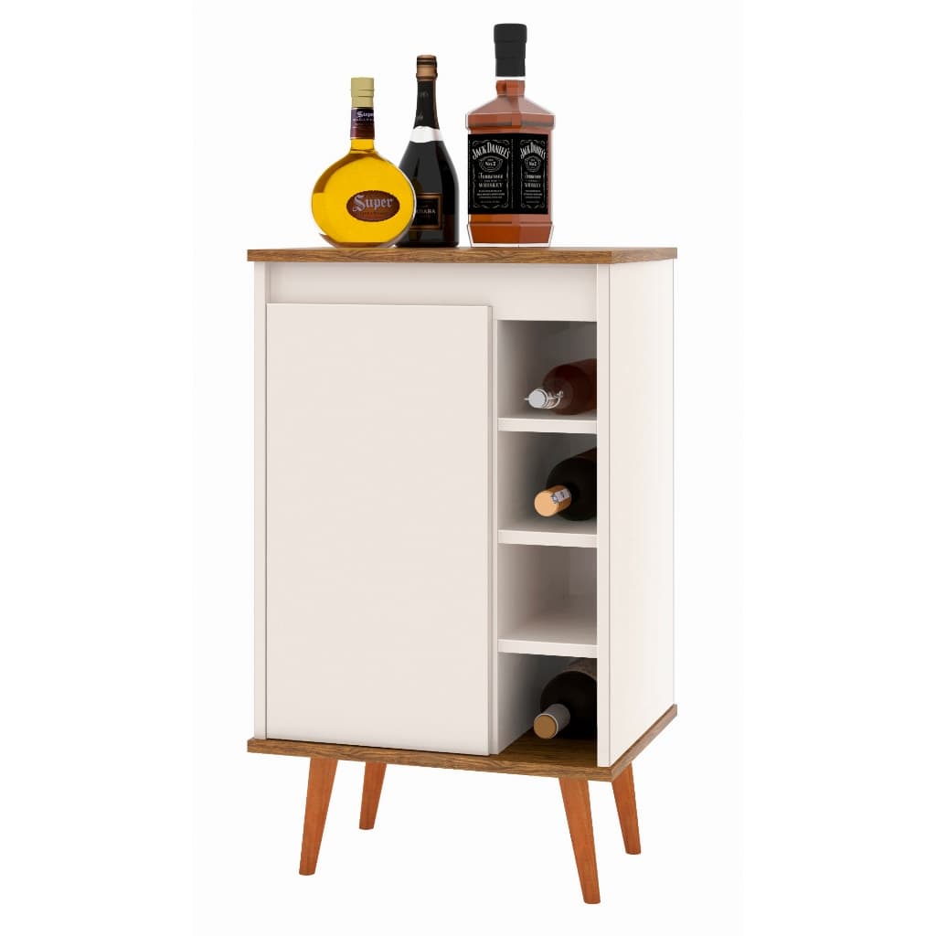 Cantinho Do Café Dream Classic Buffet Retro Pés De Madeira Maciça - Cor: Off White / Freijó e Outras