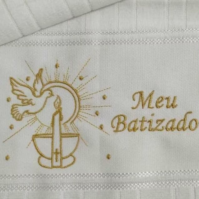 Toalha de batismo batizado apenas bordado sem personalização