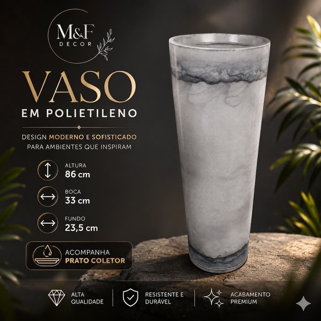 Vasos Coluna Ibiza 85x33x23,5 ( COM PRATO) Escritórios/Jardins/Varandas..