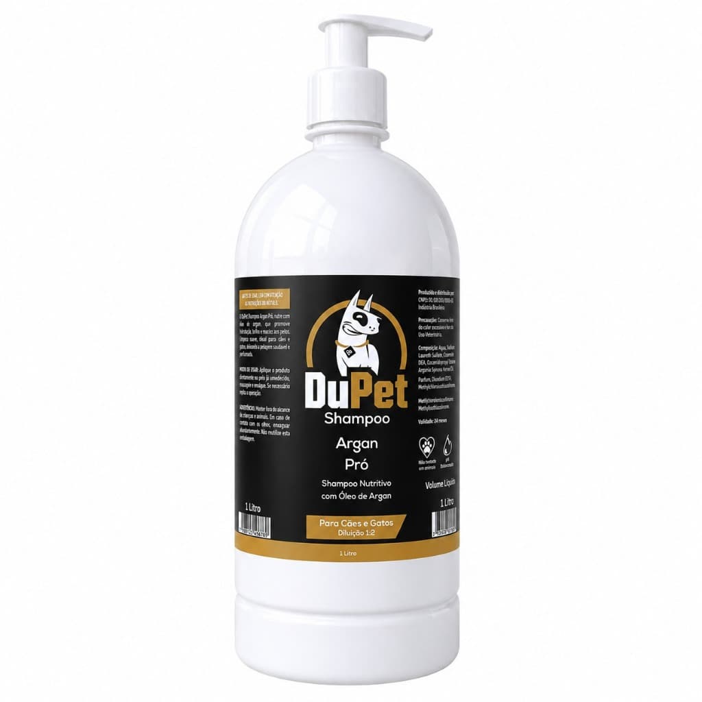Shampoo Argan Pró 1 Litro Brilho e Maciez par Pet DuPet