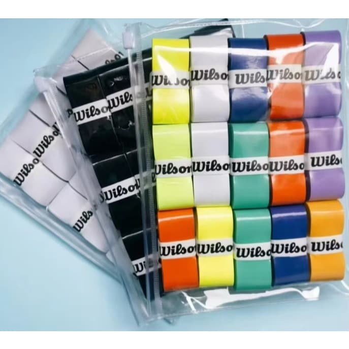Overgrip Wilson Branco, Preto ou Colorido Pegajoso Liso 2/3/5/10 Unidades Grip, Tennis, Beach Tennis