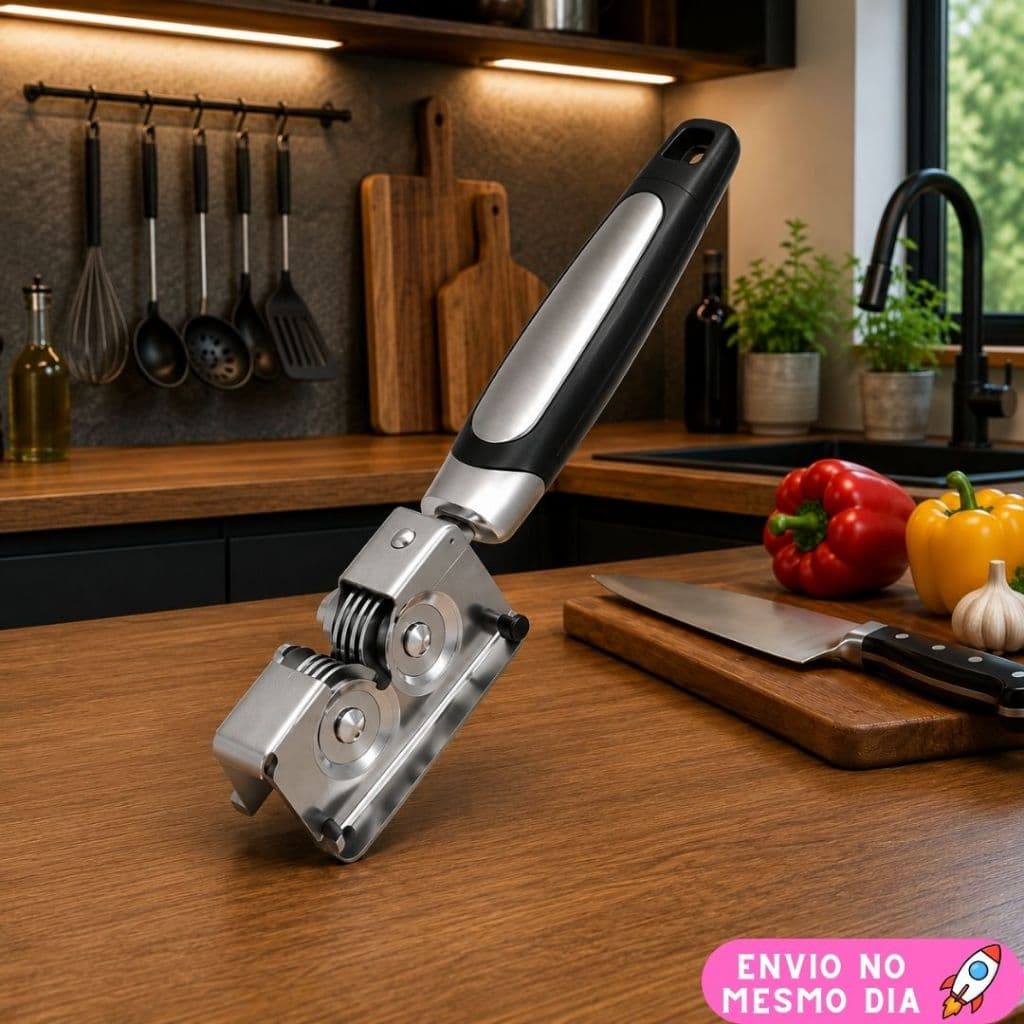 Amolador Afiador de Facas em Aço Inox Profissional com 3 Afiadores Profissional