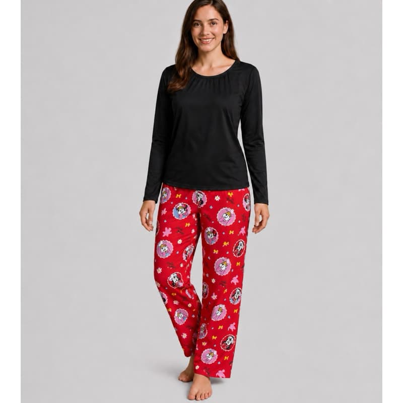 Pijama de Manga Longa e Calça Estampas Sortidas